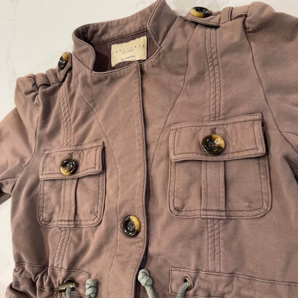 Sanctuary Street Smart Utility Jacket Brown Womens Size XS Drawstring Waist Soft - Picture 4 of 8